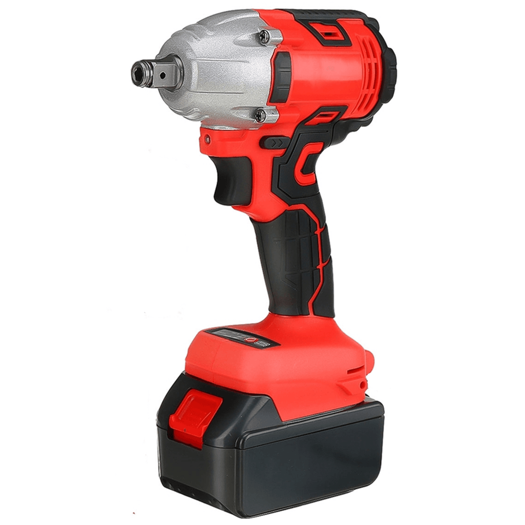 Brushless Cordless Electric Impact Wrench LED 330N.M 1/2" Square Drive W/ 1/2 Battery & Sockets - MRSLM