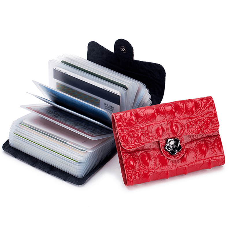 Women Solid Genuine Leather 26 Card Slot Wallet - MRSLM