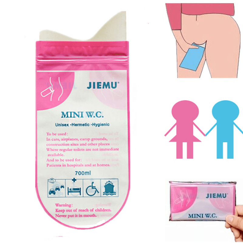 Ipree™ 4Pcs 700Ml Portable Urine Bag Travel Emergency Mini Toilet WC Disposable Urinal Storage Pack - MRSLM