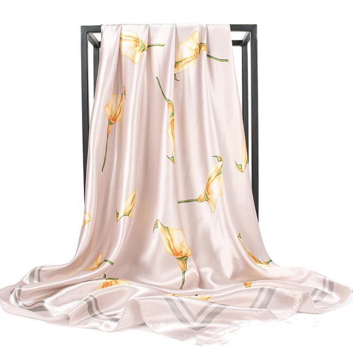 Silk Scarf Women 90X90Cm Silk Large Square Scarf - MRSLM