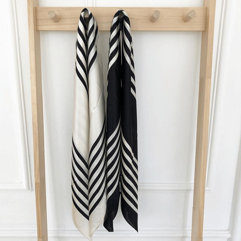 Fashion Simple Striped Silk Lady Scarf Shawl - MRSLM