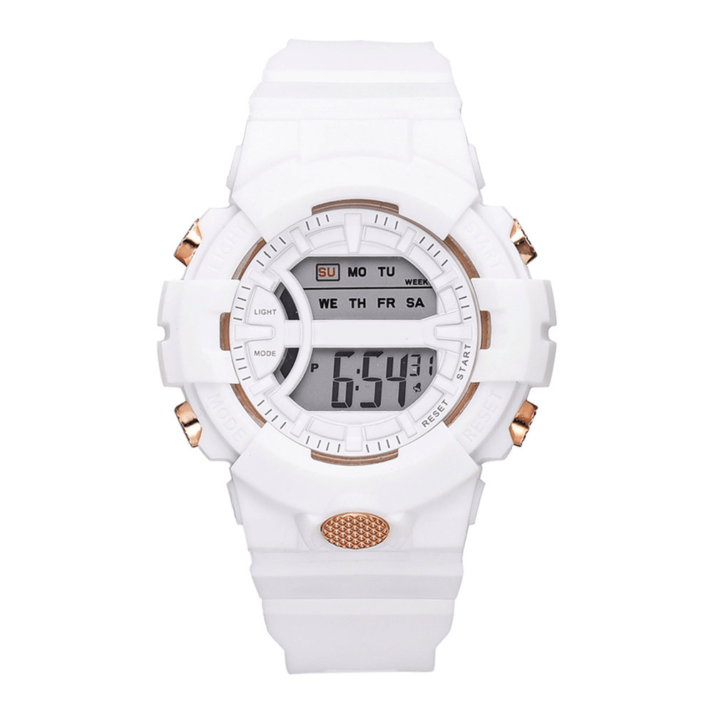 HONHX 592 Fashion Casual Time Week Display Silicone Strap LED Digital Watch Women Watch - MRSLM