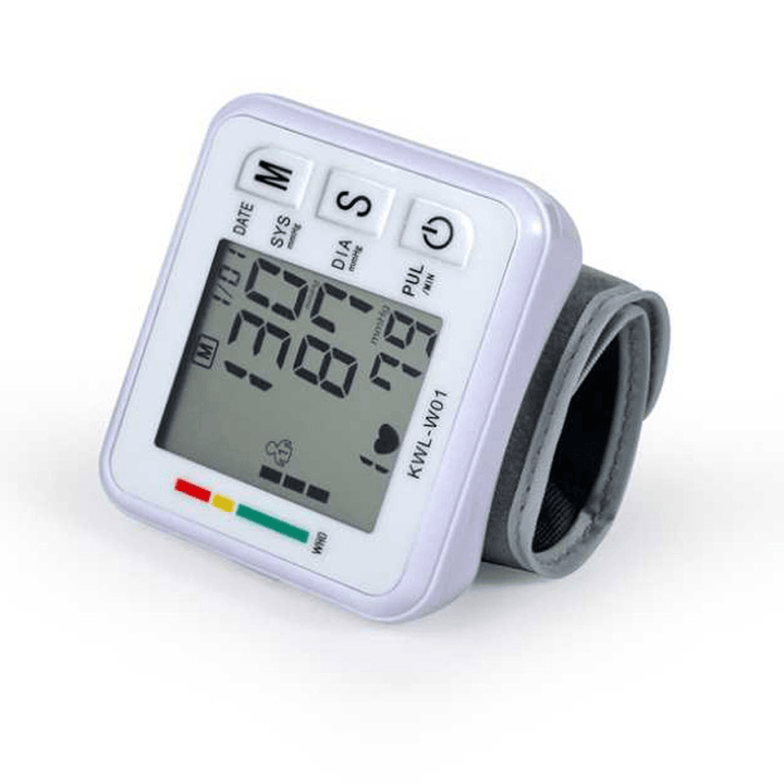 Boxym Wrist Blood Pressure Monitor Automatic LCD Blood Pressure Measurement Electronic Sphygmomanometer Tonometer Health Household Heart Rate Equipment - MRSLM