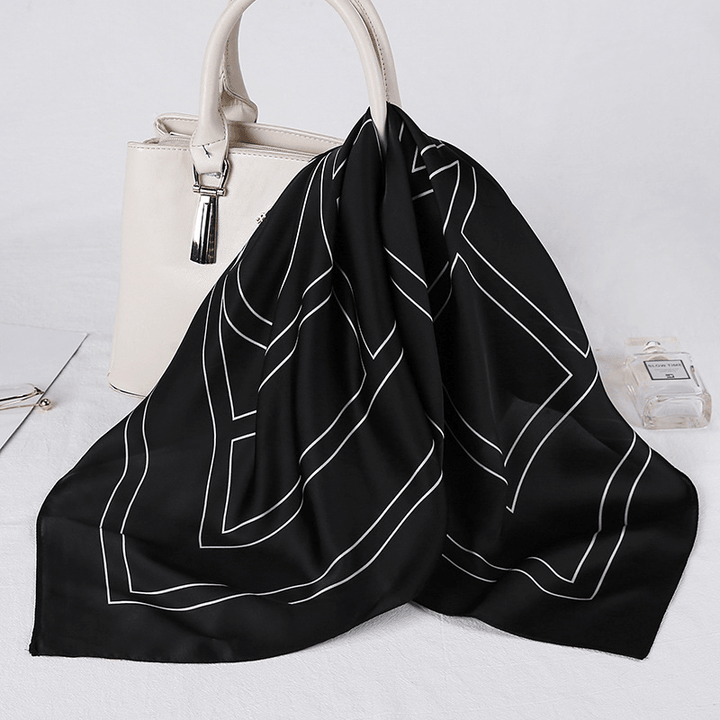 2021 New Simple Temperament Imitation Silk Small Square Scarf with Dress Printing Silk Scarf Professional Small Scarf Wholesale - MRSLM