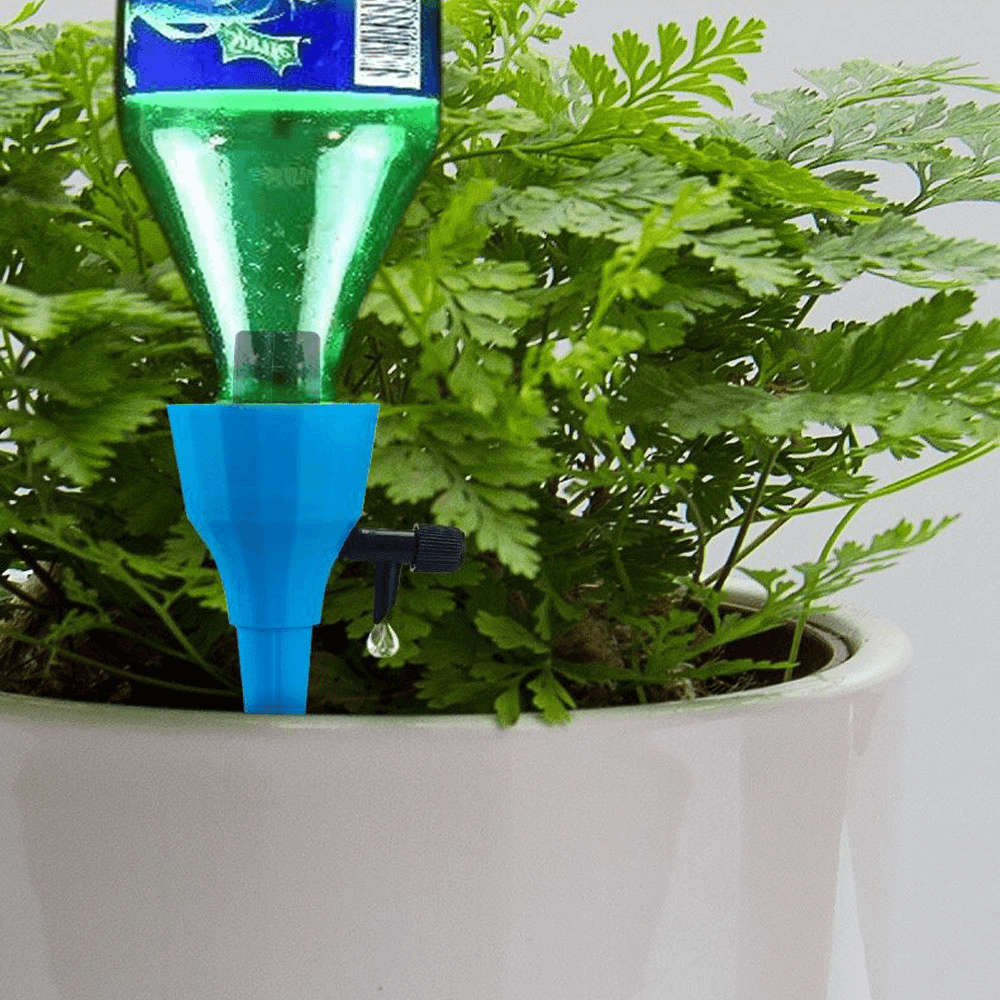 Automatic Drip Irrigation System Taper DIY Flowerpot Plant Self Watering Device with Adjustable Flow Valve - MRSLM