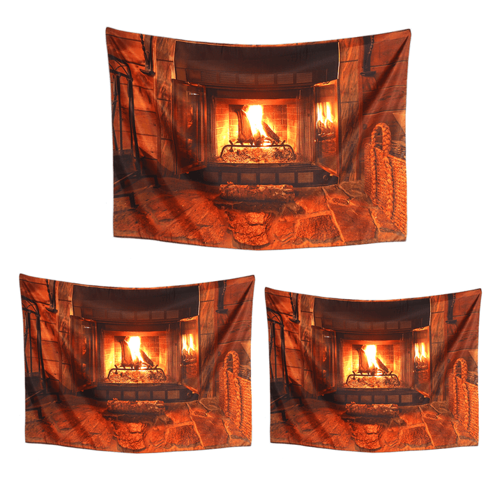 Polyester Wall Hanging Tapestry Art Home Decor Fireplace Pattern Blankets for Home Bedroom Porch Hangings - MRSLM