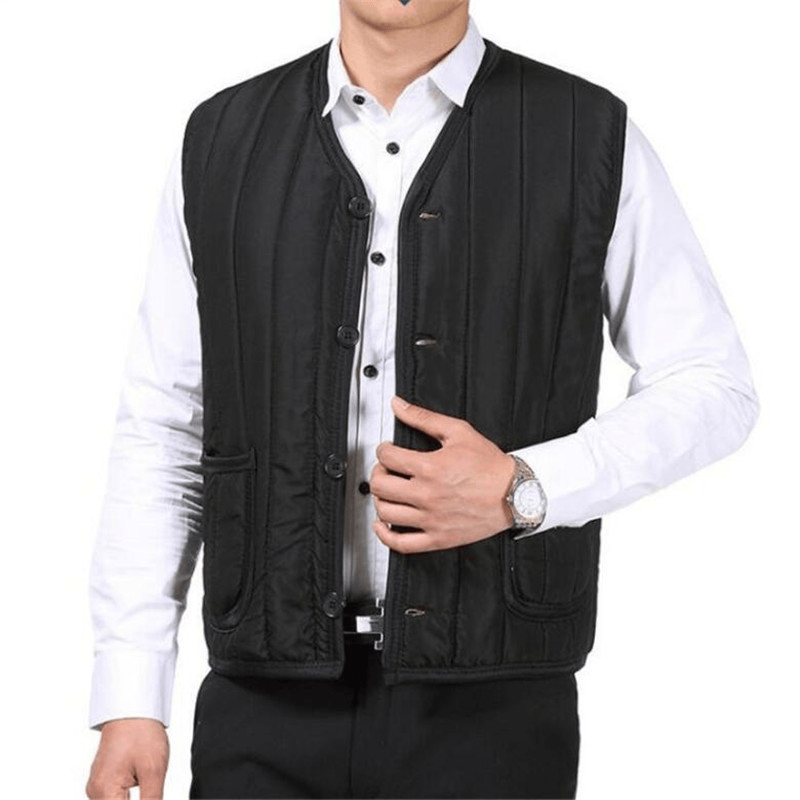 Men'S Waistcoat Sleeveless Padded Cotton Vest - MRSLM