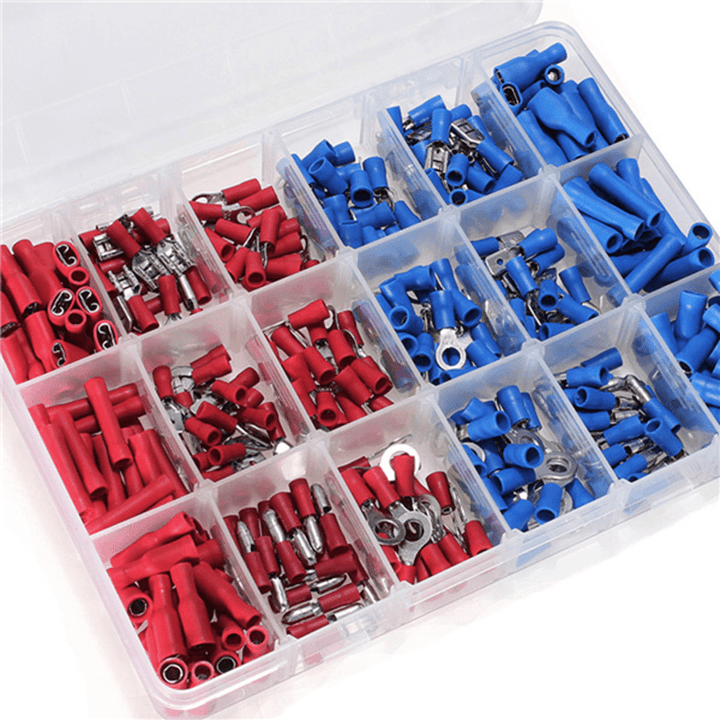 Excellway® EC09 358Pcs Insulated Electrical Wire Terminals Crimp Connector Butt Spade Kit - MRSLM
