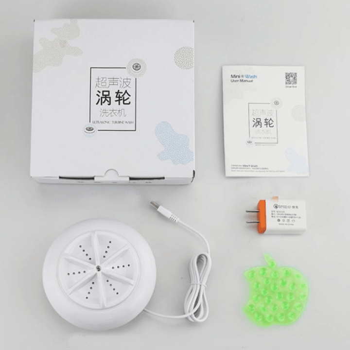 USB Mini Wash Machine Portable Ultrasonic Turbine Travel Home Laundry Cleaner Equipment - MRSLM