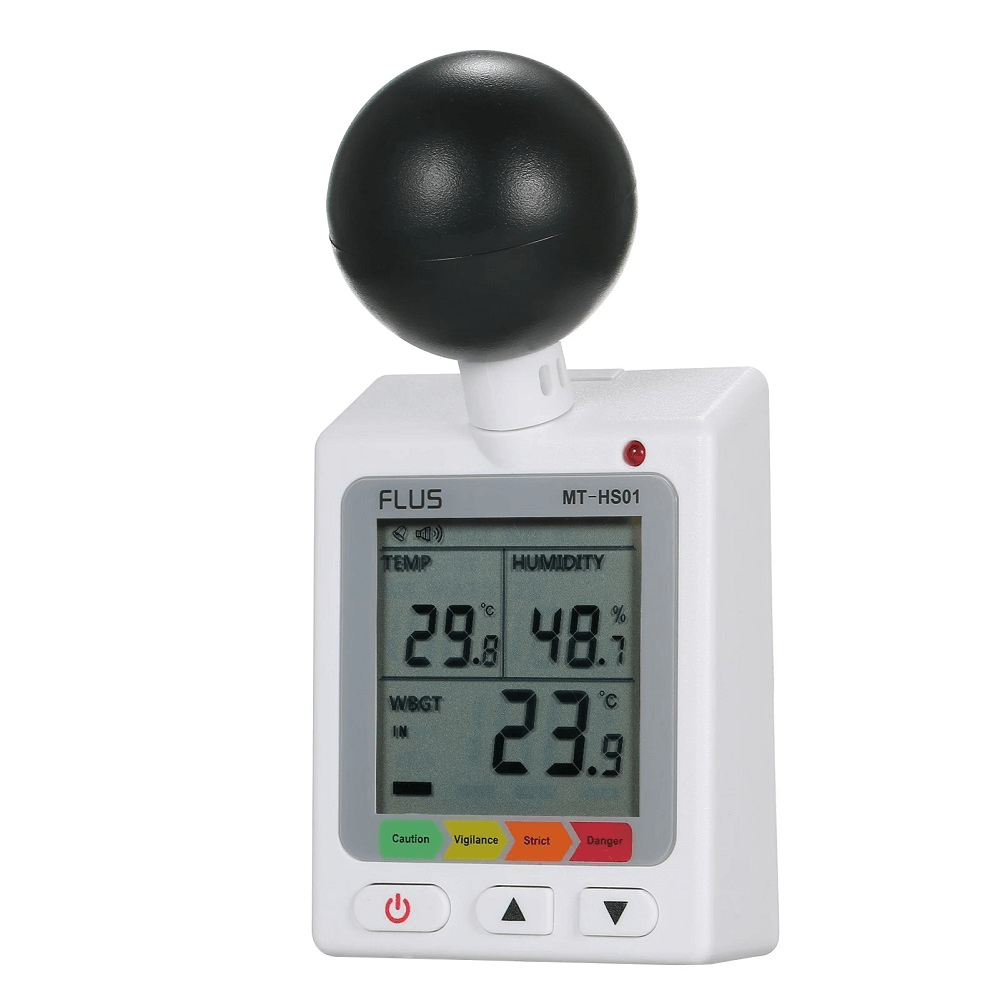 FLUS MT-HS01 WBGT + HI Heat Index Checker Stress Meter Air Globe Temperature Humidity Tester - MRSLM
