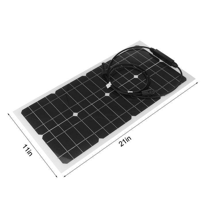 100W Flexible Solar Panel Battery Charger Kit Boat Car & 30/60/100A Controller - MRSLM