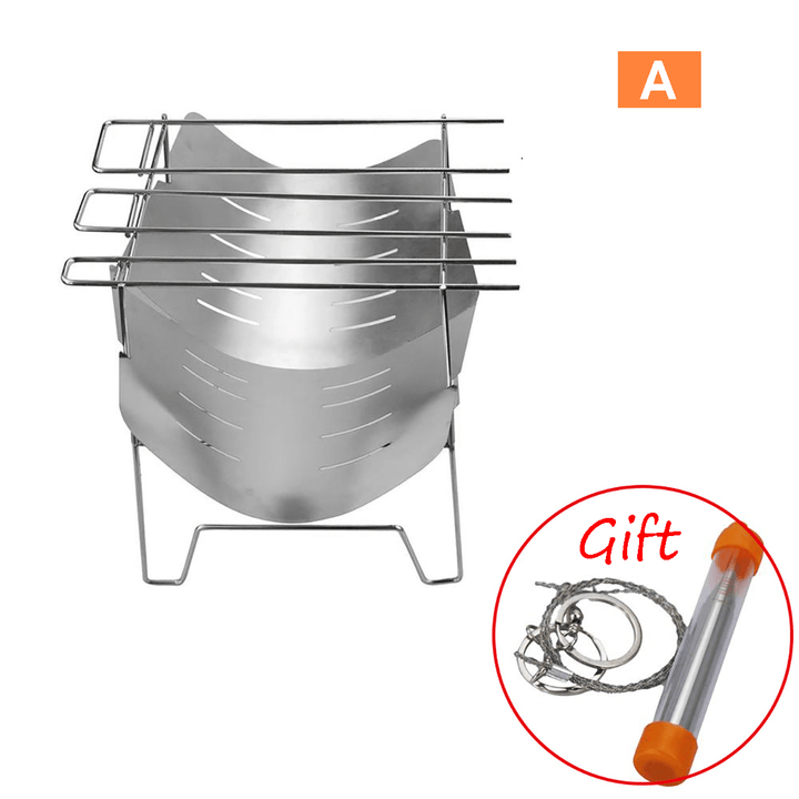 Portable Folding Barbecue Grill Stainless Steel Camping Stove for Outdoor Picnic Camping - MRSLM