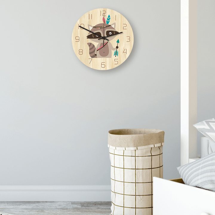 CC028 Creative Squirrel Pattern Wall Clock Mute Wall Clock Quartz Wall Clock for Home Office Decorations - MRSLM