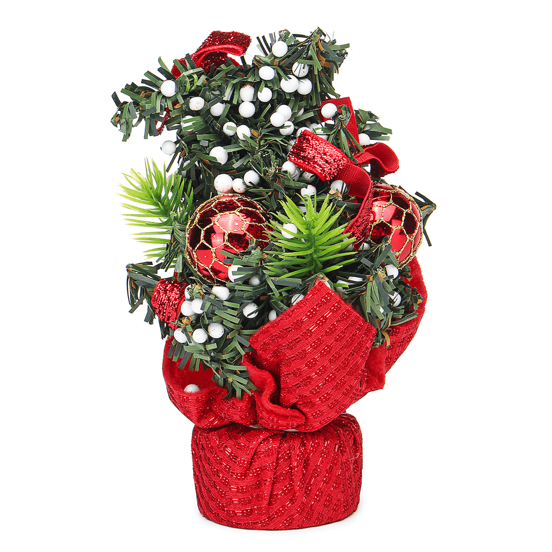 20CM Mini Christmas Tree Flower Table Decor Festival Party Ornaments Xmas Gift Decorations - MRSLM