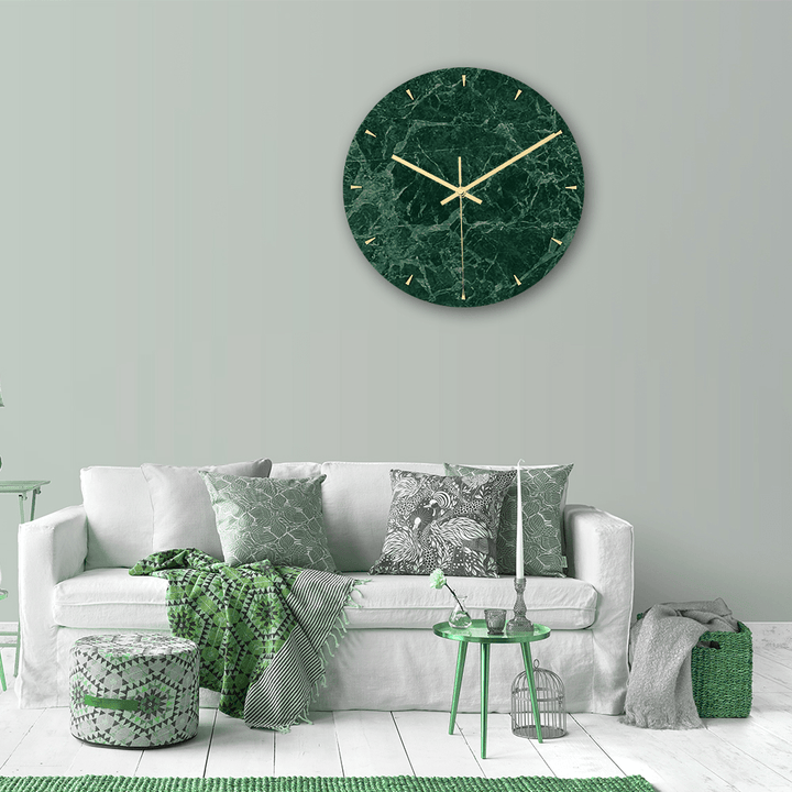 CC009 Creative Marble Pattern Wall Clock Mute Wall Clock Quartz Wall Clock for Home Office Decorations - MRSLM