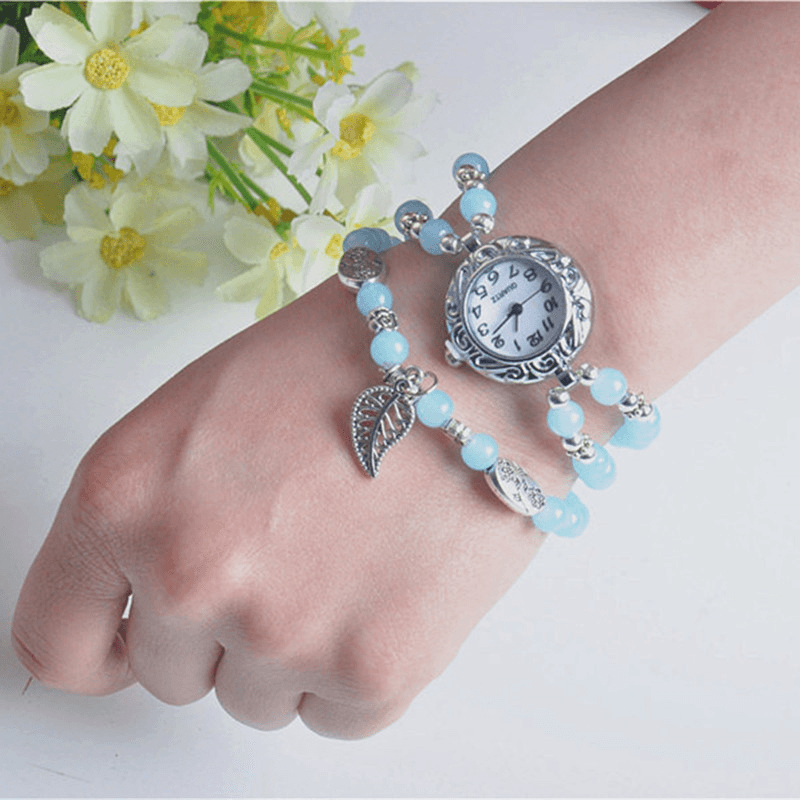 National Style Circular Small Dial Women Simple Vintage Bracelet Watch Quartz Watch - MRSLM