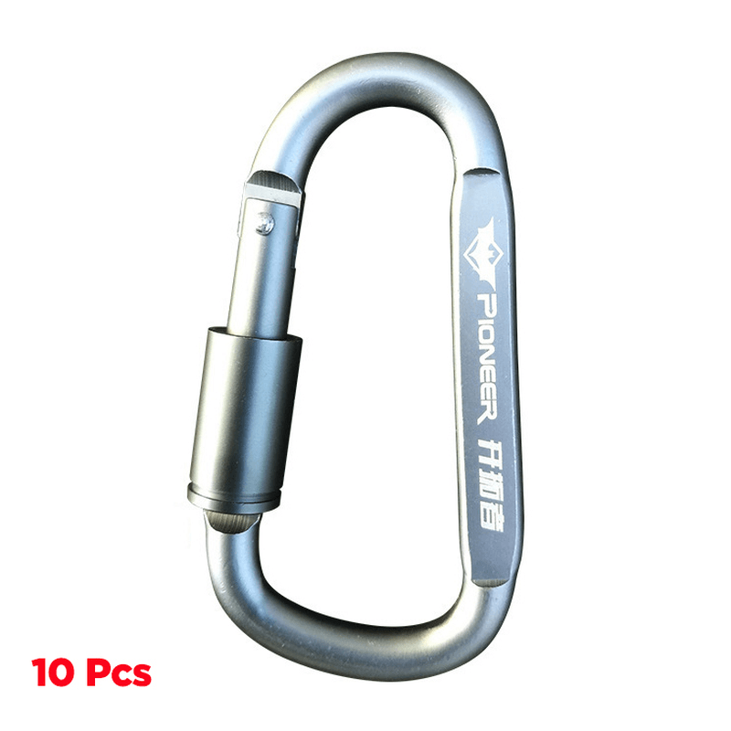 10 Pcs Aluminum Alloy Carabiner Multi Use Backpack Keychain Bottle Tent Rope Buckle Climbing - MRSLM