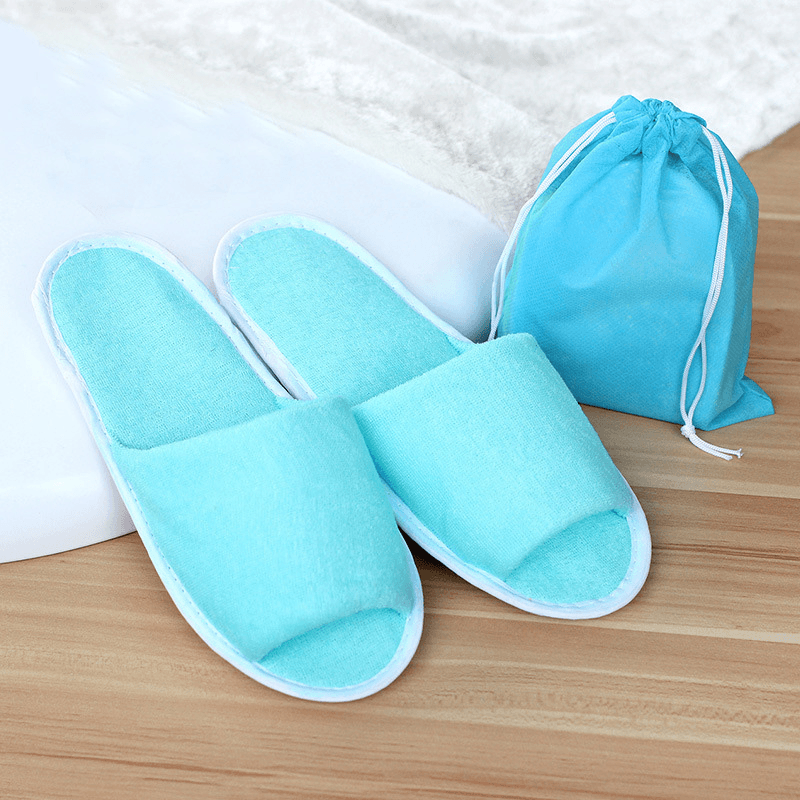 Ipree® Folding Slippers Men Women One Size Travel Portable Shoes Non-Slip Slippers with Storage Bag - MRSLM