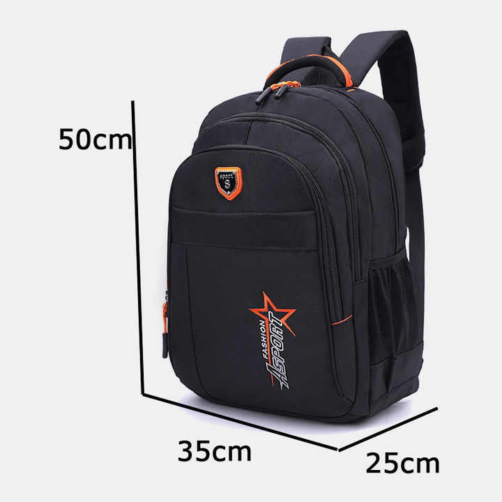Unisex Nylon Multi-Layers Large Capacity Solid Color School Bag Travel Backpack - MRSLM