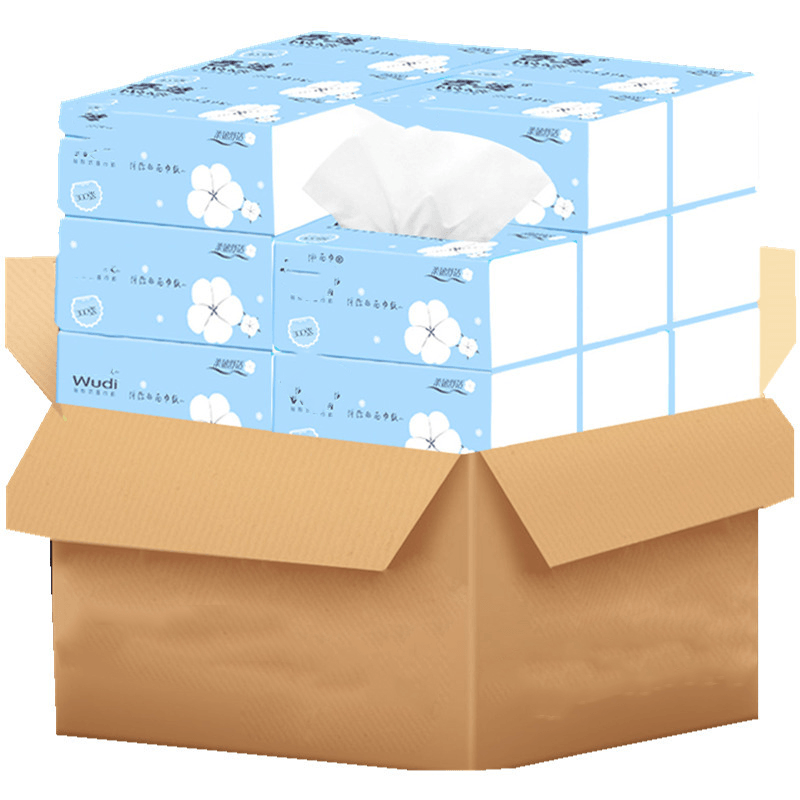 WUDI 30 Packs Natural Wood Facial Tissue Advanced Soft & Strong Cleaning Baby Camping Meal Toilet Paper Box - MRSLM