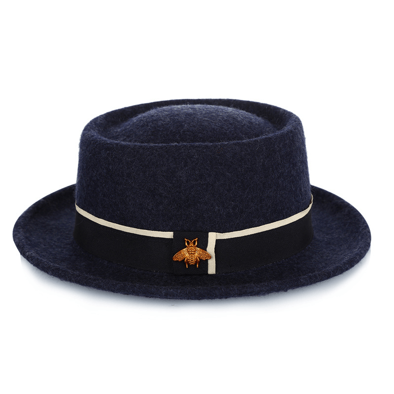 Ladies Pure Wool Ladies Fashion Little Bee Accessories Top Hat - MRSLM