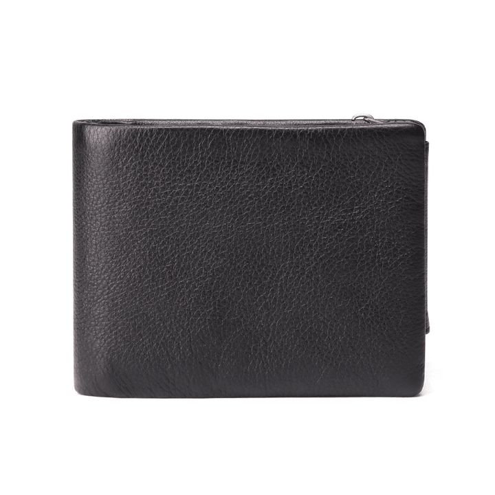 Men Business Retro Multi-Slot Genuine Leather Short Wallet - MRSLM