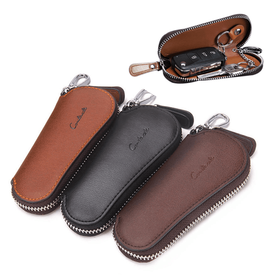 Men Genuine Leather Vintage Outdoor Casual Key Bag - MRSLM