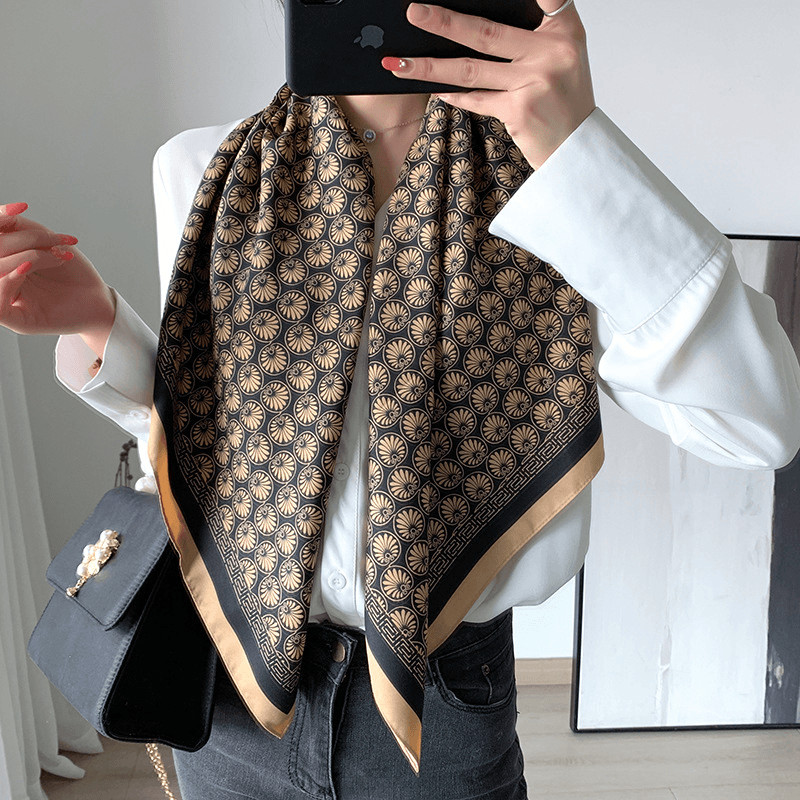 Retro Women'S Simple All-Match Western Fashion Temperament Twill Scarf - MRSLM