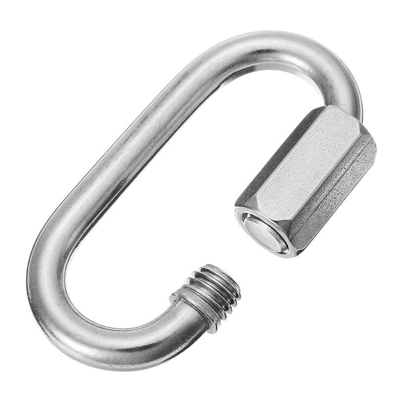 5Mm 304 Stainless Steel Quick Link Marine Oval Thread Carabiner Chain Connector Link - MRSLM
