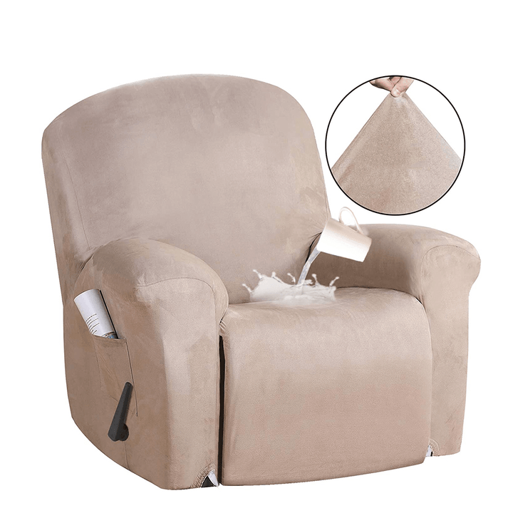 Recliner Cover Non Slip Stretch Suede Couch Armchair Chair Covers Protector - MRSLM