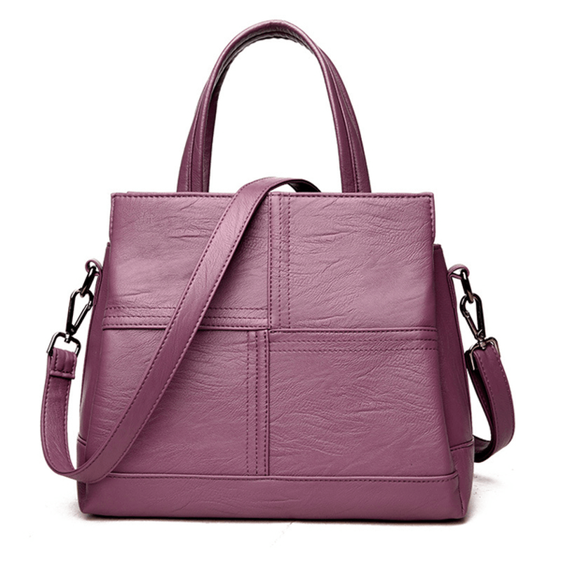 3 Main Pockets Women Casual PU Leather Handbag - MRSLM