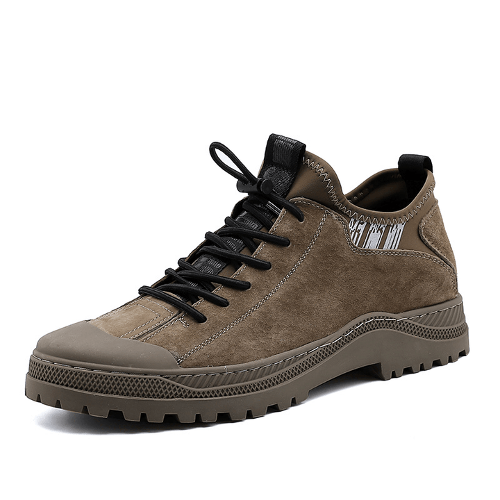 Men Pure Color Anti-Collision Toe Slip Resiatant Outdoor Casual Work Ankle Boots - MRSLM