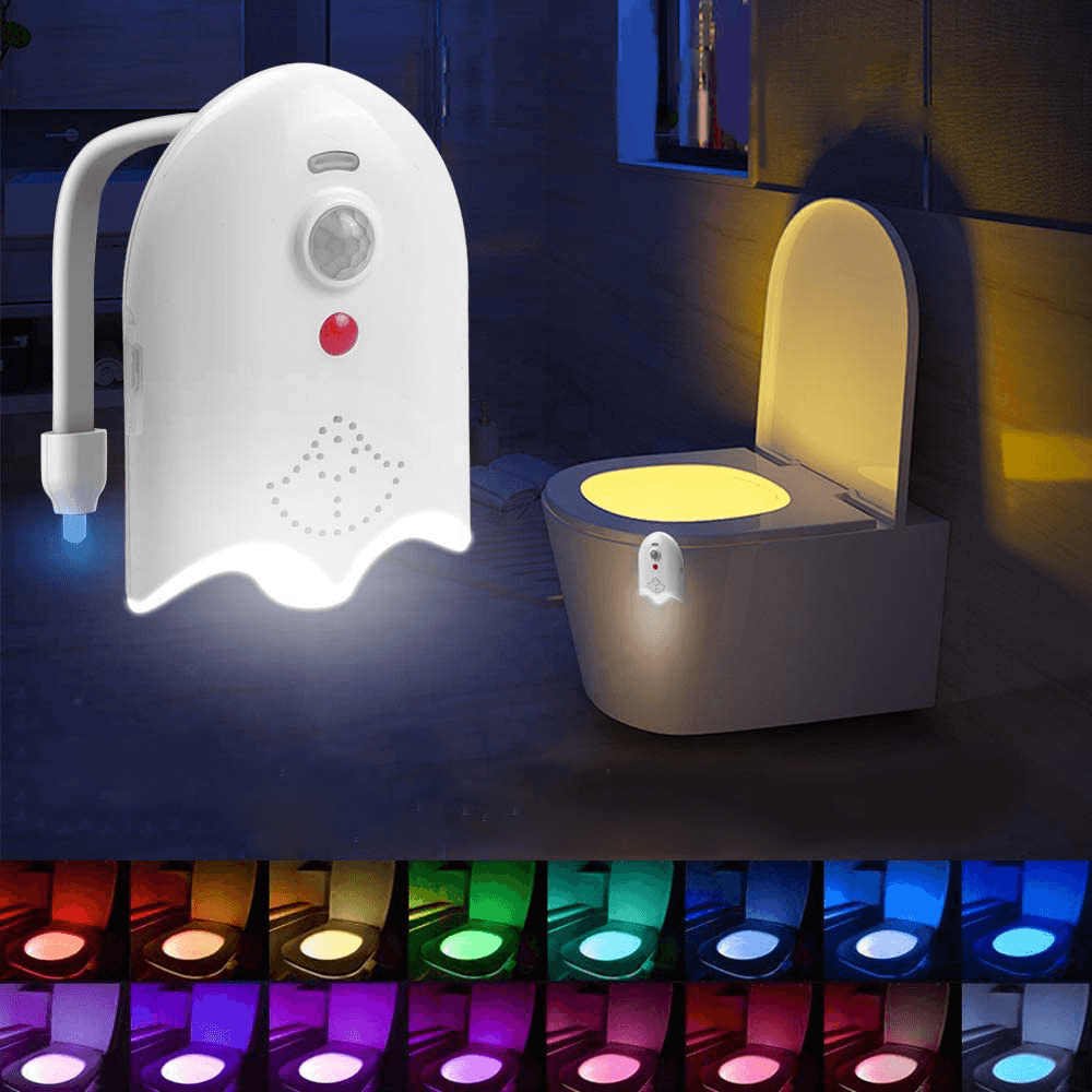Automatic Motion Sensor Toilet Night Light 16 Colors Rechargeable Toilet Aroma Lamp Toilet Bowl Night with Aromatherapy Tablets - MRSLM
