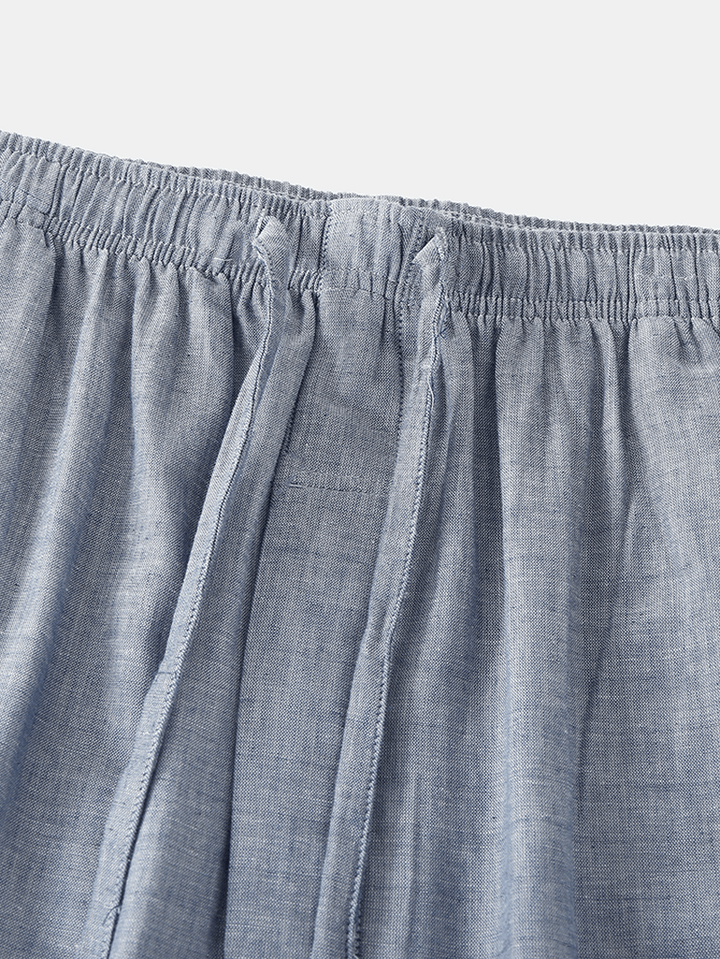 Cotton Mens Plaid Print Drawstring Home Casual Pajama Pants with Pocket - MRSLM