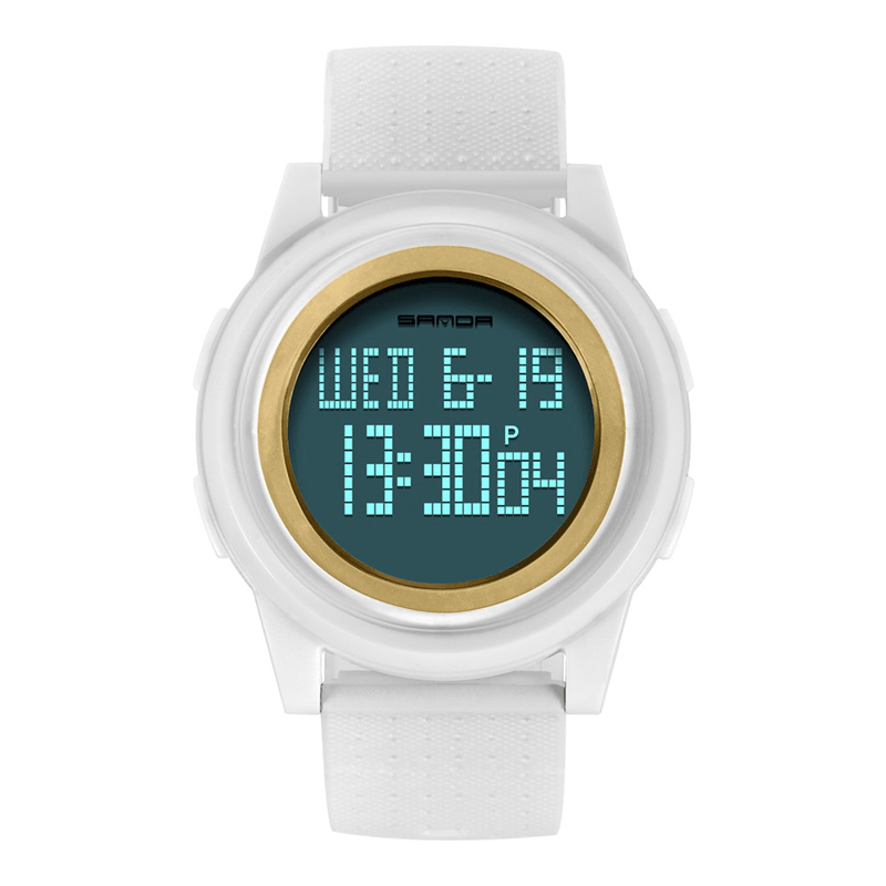 SANDA 337 Digital Watch LED Waterproof PU Leather Sports Student Watch - MRSLM
