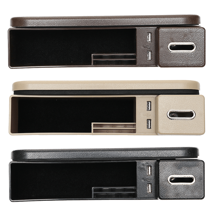 Universal Car Seat Crevice Storage Box Cup Holder Organizer USB Charge - MRSLM
