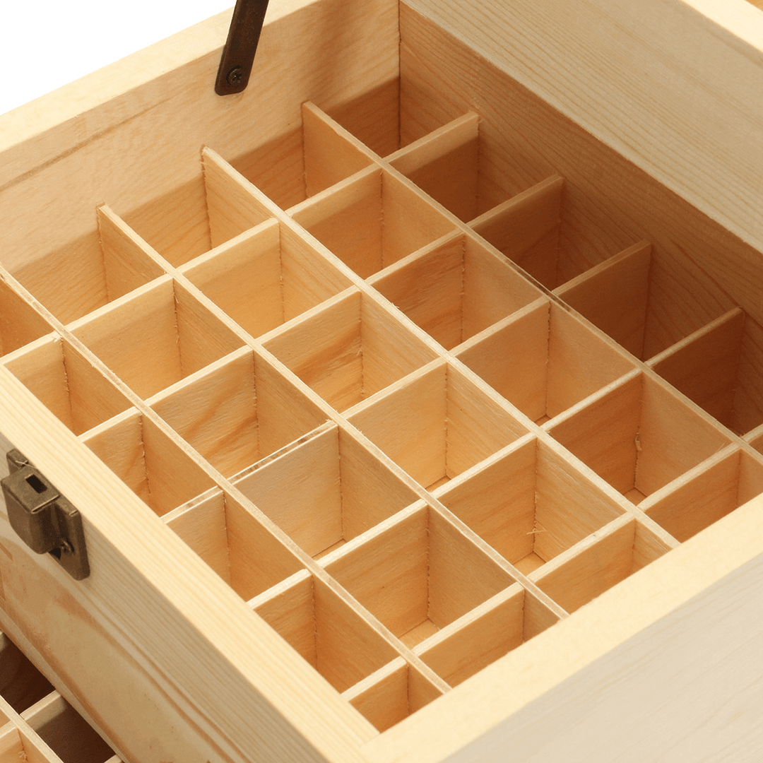 59 Compartment Essential Oil Storage Wooden Box Storage Box Compartment Essential Oil Display Box - MRSLM