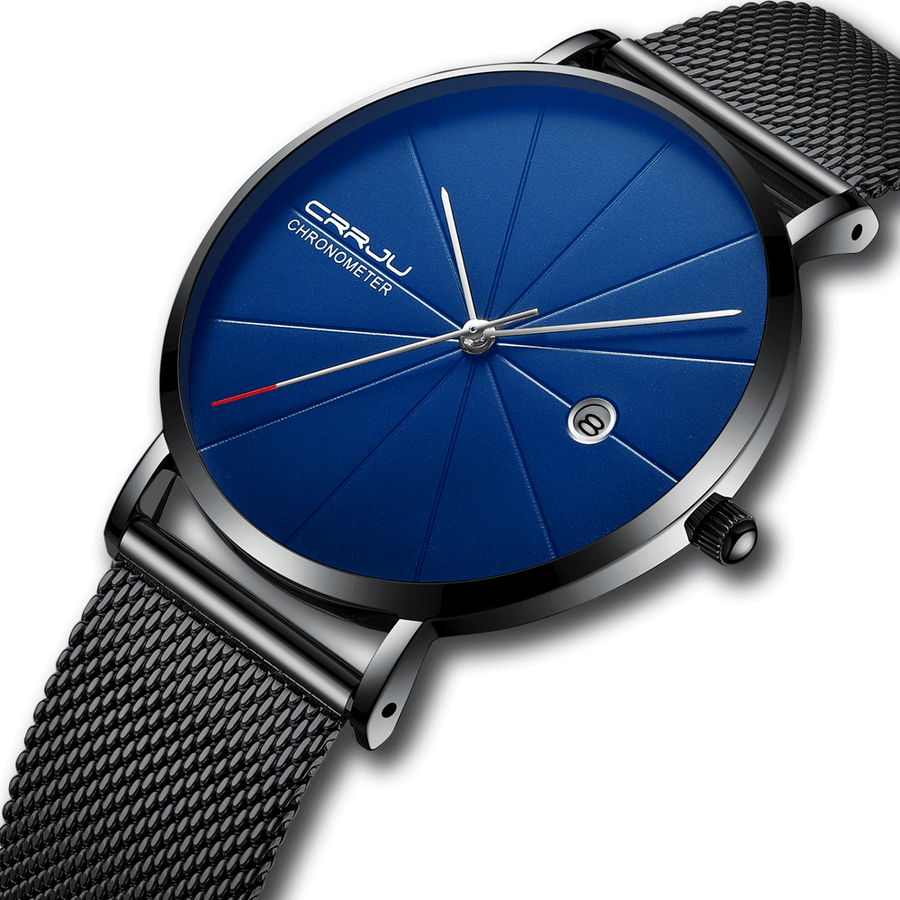 CRRJU 2216 Business Style Men Wrist Watch Date Display Analog Full Steel Quartz Watch - MRSLM