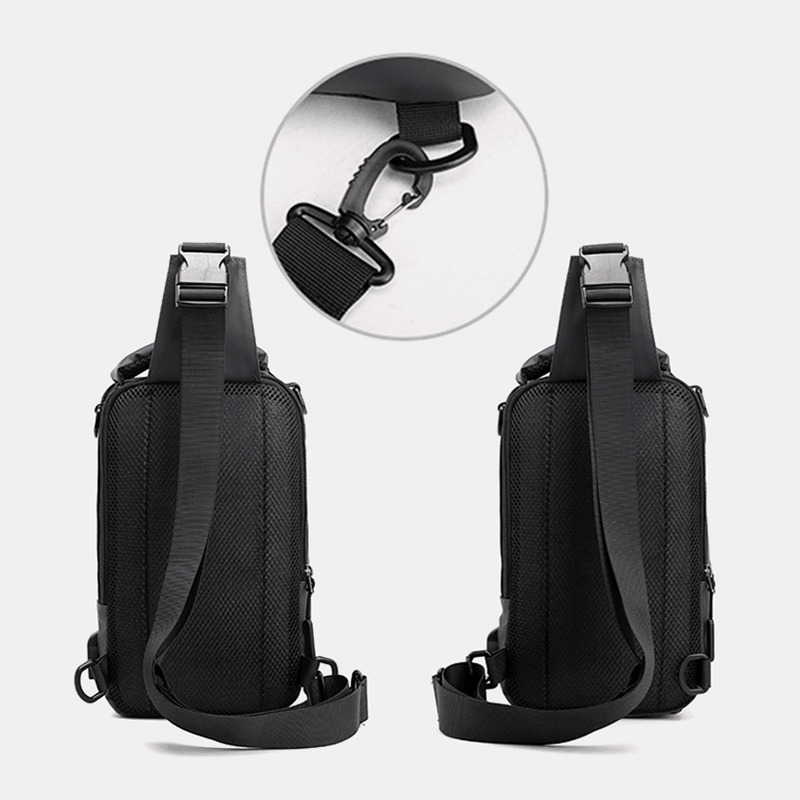 Men Waterproof Fashion Light Weight Oxfords Chest Bag Shoulder Bag with USB Charging Port for Outdoor - MRSLM