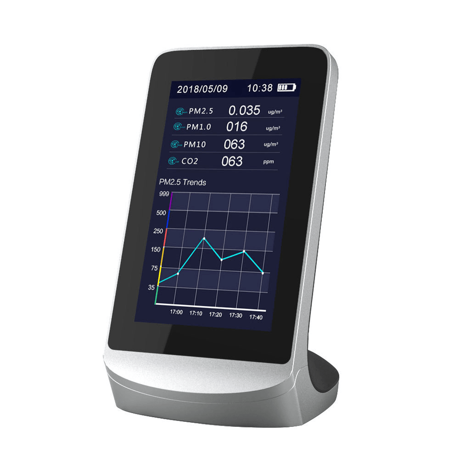 DM72B Digital LCD PM2.5 PM1.0 PM10 HCHO TVOC Air Quality Detector Thermometer and Hygrometer Air Quality CO2 Measuring Device - MRSLM