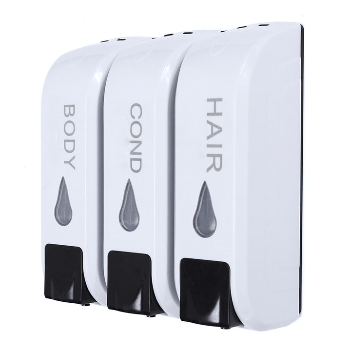 3X 350Ml Wall Mounted Bathroom Soap Dispenser Shower Body Lotion Shampoo Liquid Storage Bottle - MRSLM