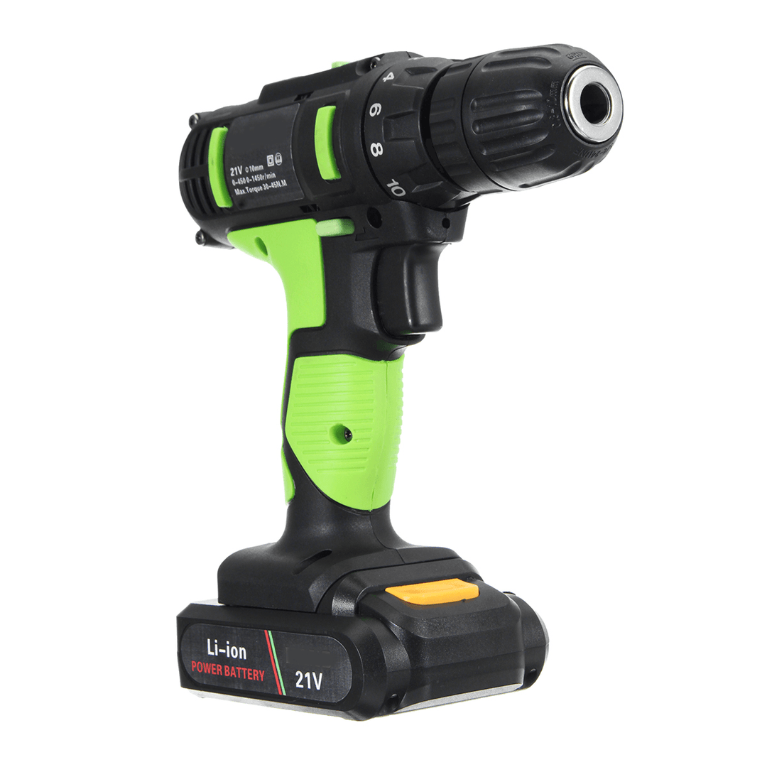 21V Li-Ion Electric Screwdriver Rechargeable Electric Charging Power Drill Two Speed 30-45Nm - MRSLM