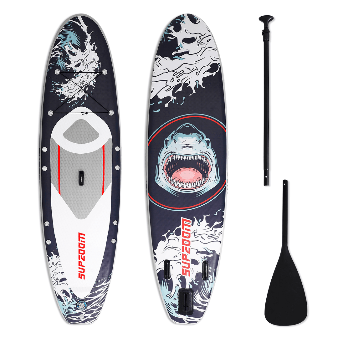 [US Direct] SUPZOOM Inflatable Paddle Board EVA Non-Slip Surfing Inflating Stand-Up Surfboard Light Weight Portable with Pump Paddle Bag Max Load 125Kg - MRSLM