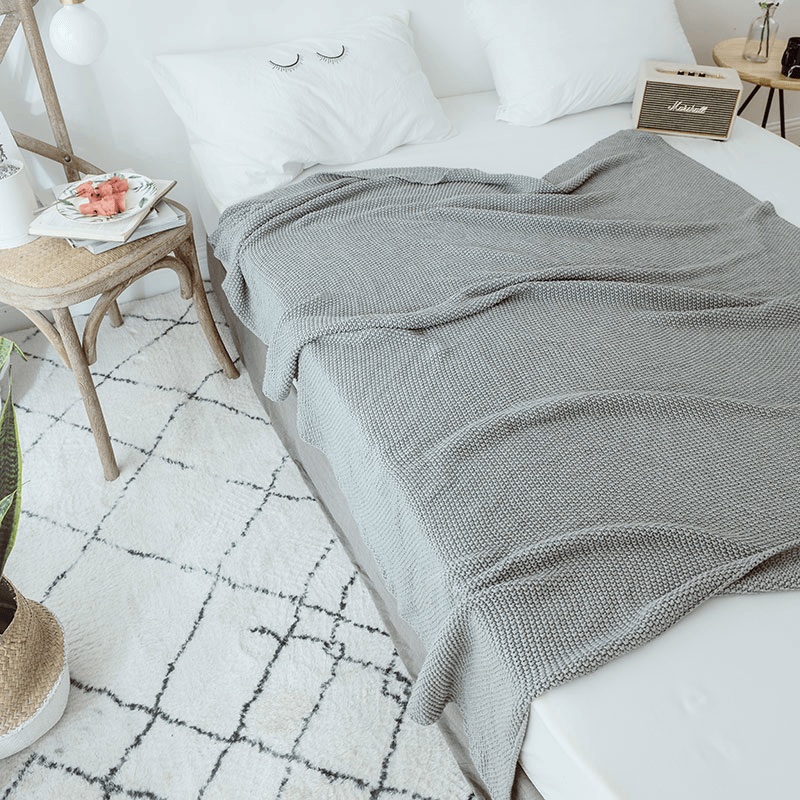 Wool Cotton Soft Blanket Knitting Warm Bedspread Sofa for Home Textiles - MRSLM