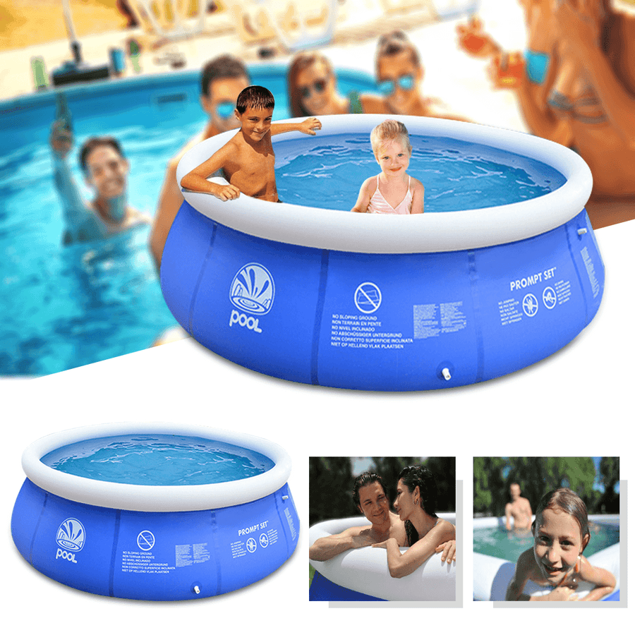 JILONG 2.4X0.63M/2.4X0.76M/3.0X0.76M/3.6X0.76M Blue above Ground Inflatable Swimming Pool Family Play Bathtub Water Pool Inflatable Pool for Garden Adults Kids - MRSLM