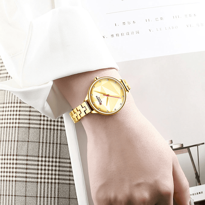 CURREN 9047 Elegant Design Ladies Wrist Watch Crystal Full Steel Quartz Watch - MRSLM