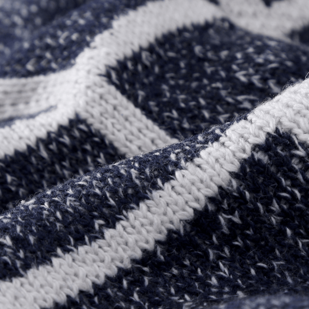 Men'S Winter Color Matching Plaid Cardigan Sweater - MRSLM
