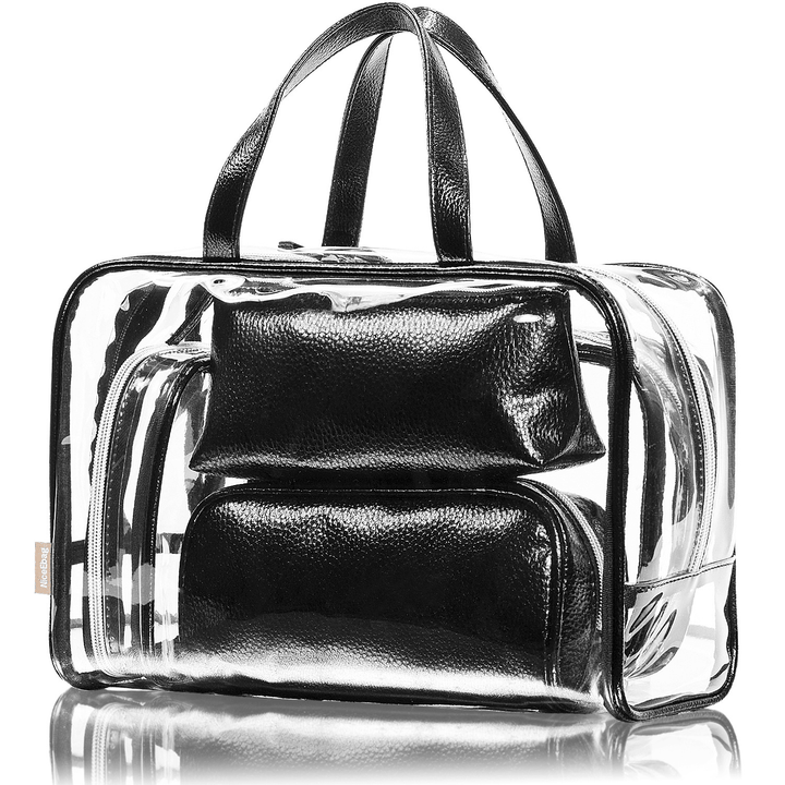 Women Transparent Clear Jelly Patchwork PVC Beach Bag Backpack Handbag - MRSLM