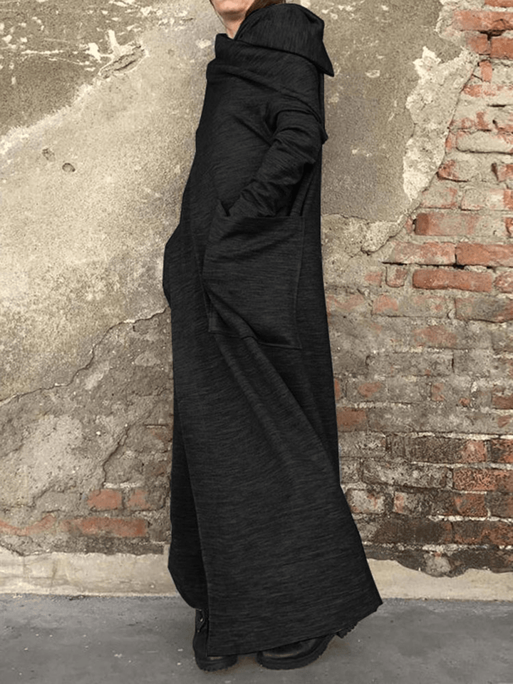 Women Casual Loose Pure Color Long Sleeve Long Cardigans - MRSLM