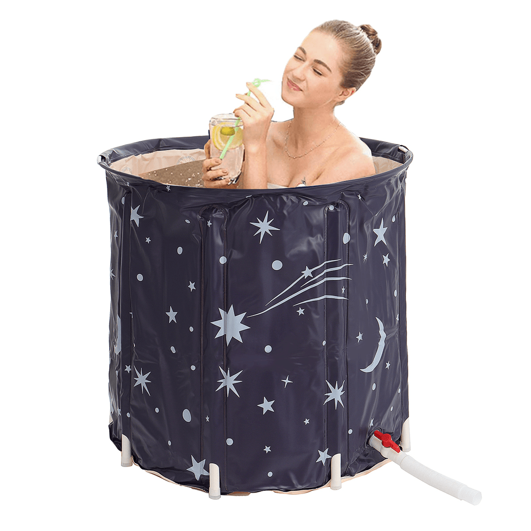 5-Layer Adult Baby Portable Folding Bathtub PVC Material With/Without Cover Khan Steaming Bucket - MRSLM